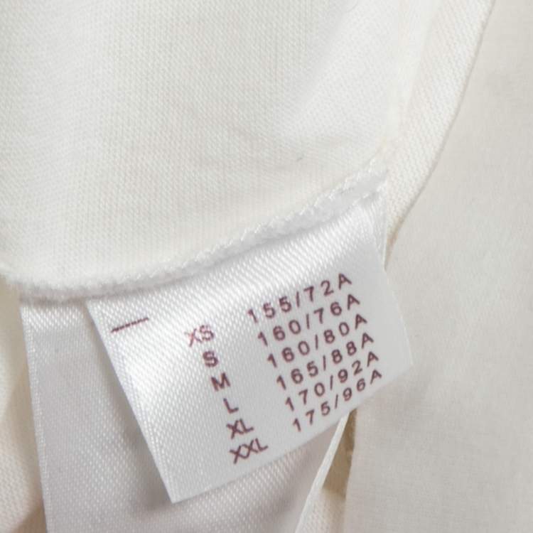 Pre Owned Louis Vuitton White Cotton Pearl Embellished Short Sleeve Top XS