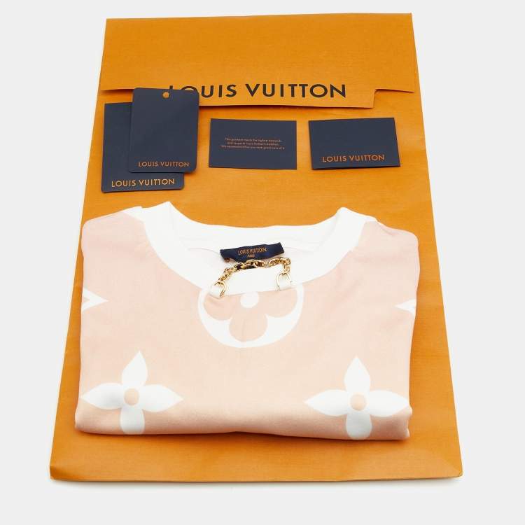 Pre Owned Louis Vuitton Orange/Yellow Gradient Monogram Print Cotton Sunrise T-Shirt M