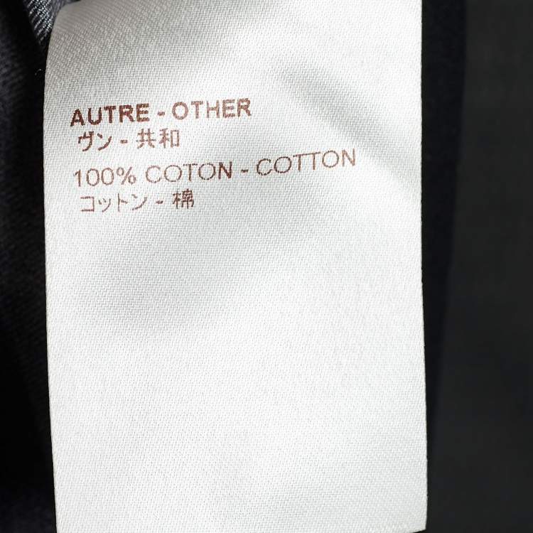 Pre Owned Louis Vuitton Black Chain Print Silk & Cotton Crew Neck T-Shirt M