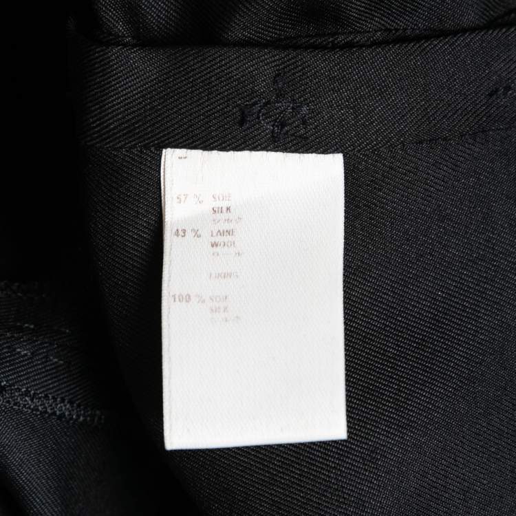 Pre Owned Louis Vuitton Black Silk Rose Applique Sleeveless Peplum Top L