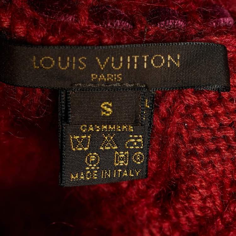 Pre Owned Louis Vuitton Red Wool & Cashmere Knit Sleeveless Sweater S