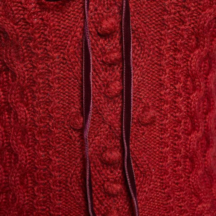 Pre Owned Louis Vuitton Red Wool & Cashmere Knit Sleeveless Sweater S