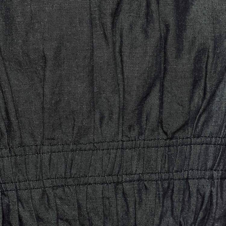 Pre Owned Louis Vuitton Dark Blue Cotton & Ramie Ruched Jacket S