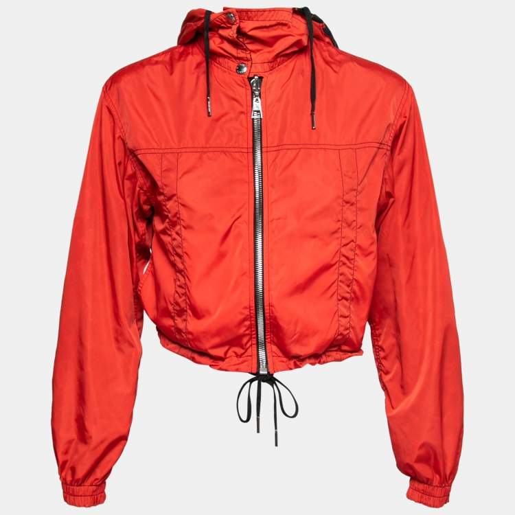 Pre Owned Louis Vuitton Black/Red Monogram Synthetic Reversible Windbreaker Jacket S