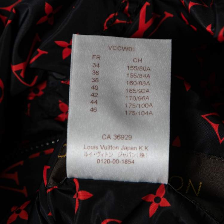 Pre Owned Louis Vuitton Black/Red Monogram Synthetic Reversible Windbreaker Jacket S