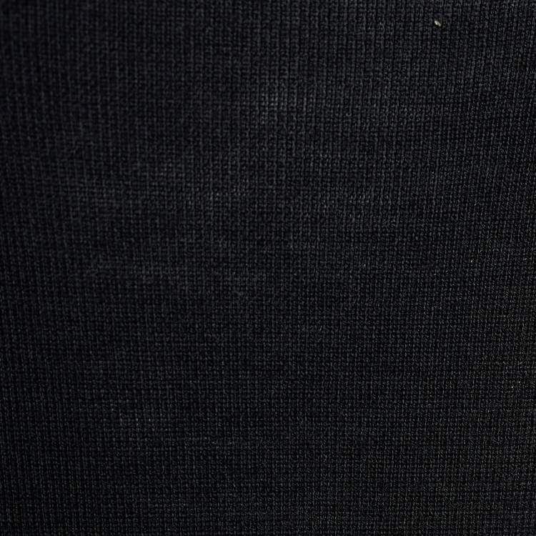 Pre Owned Louis Vuitton Black Knit & Sequined Monogram Lace Midi Dress M