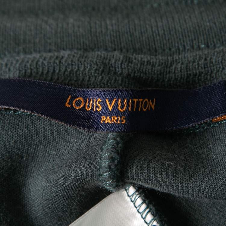 Pre Owned Louis Vuitton Green Cotton Track Suit Set S/L