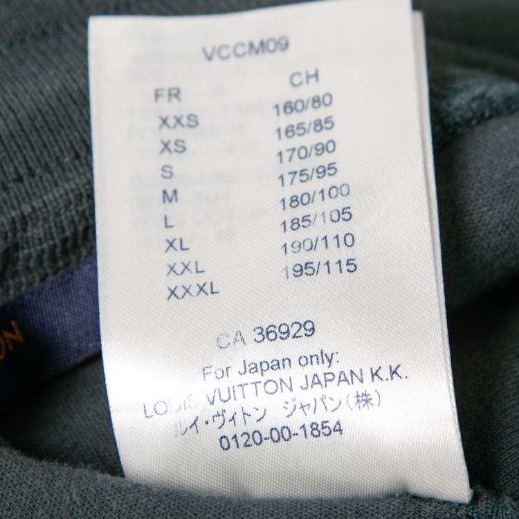 Pre Owned Louis Vuitton Green Cotton Track Suit Set S/L