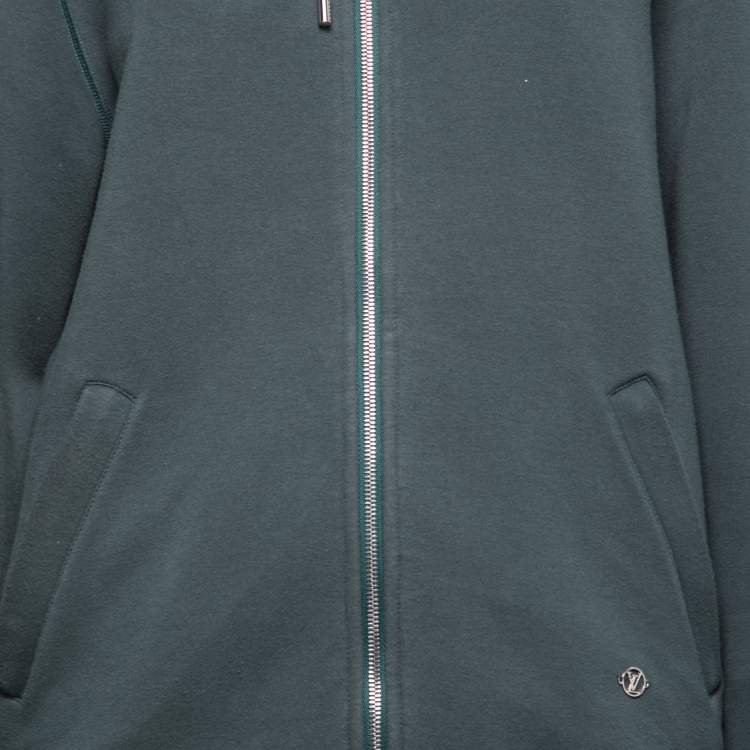 Pre Owned Louis Vuitton Green Cotton Track Suit Set S/L
