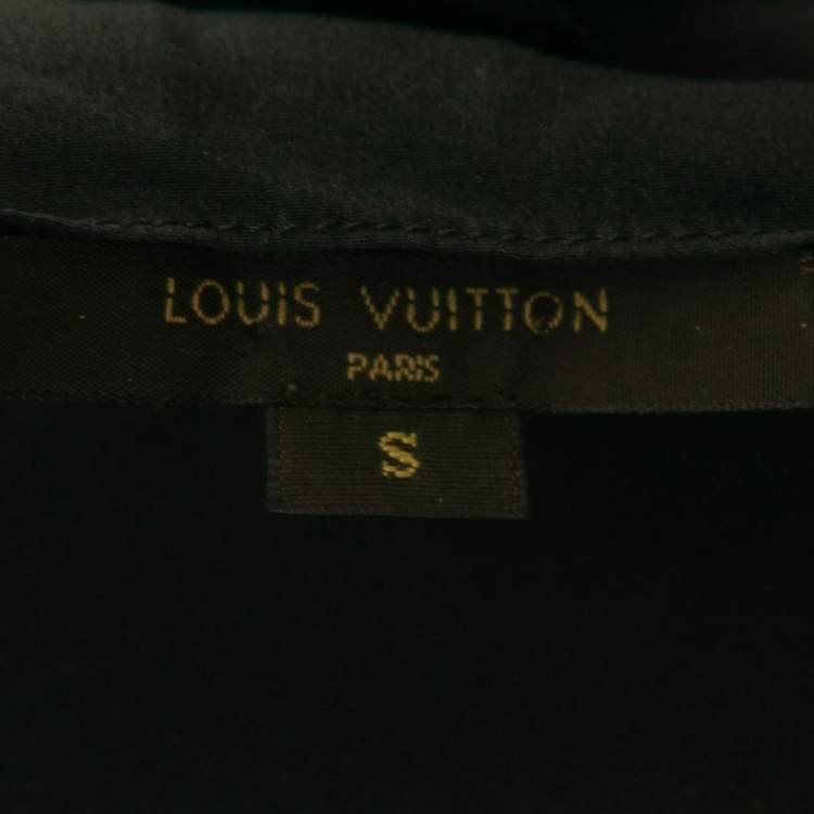 مملوكة مسبقًا Louis Vuitton Black Pointelle-Knit Braided Neck Midi Dress S 