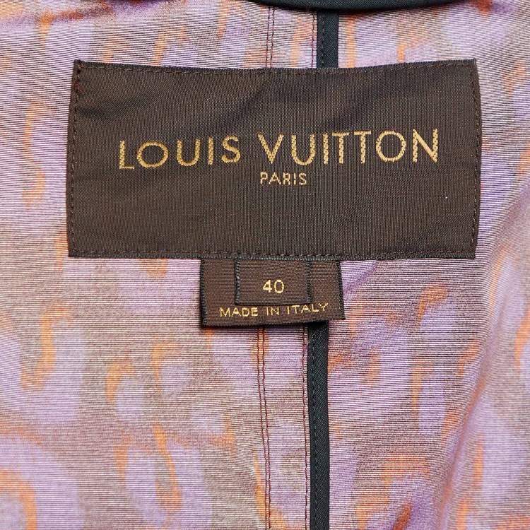 مملوكة مسبقًا Louis Vuitton Purple Leopard Print Nylon Belted Trench Coat M