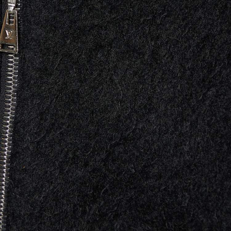 Pre Owned Louis Vuitton Black Wool & Mohair Zip Up Sweater L