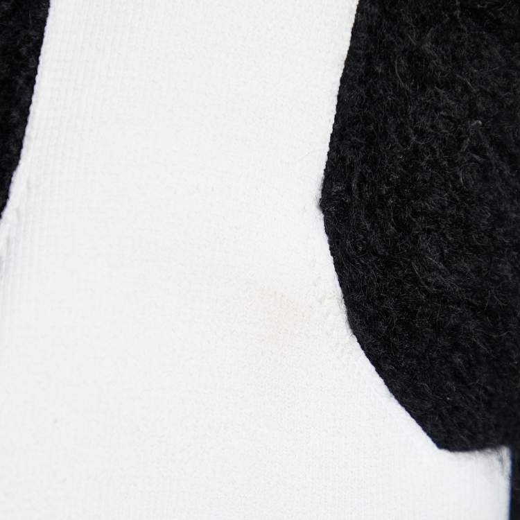 Pre Owned Louis Vuitton Black Mohair & Wool Belted Coat XS