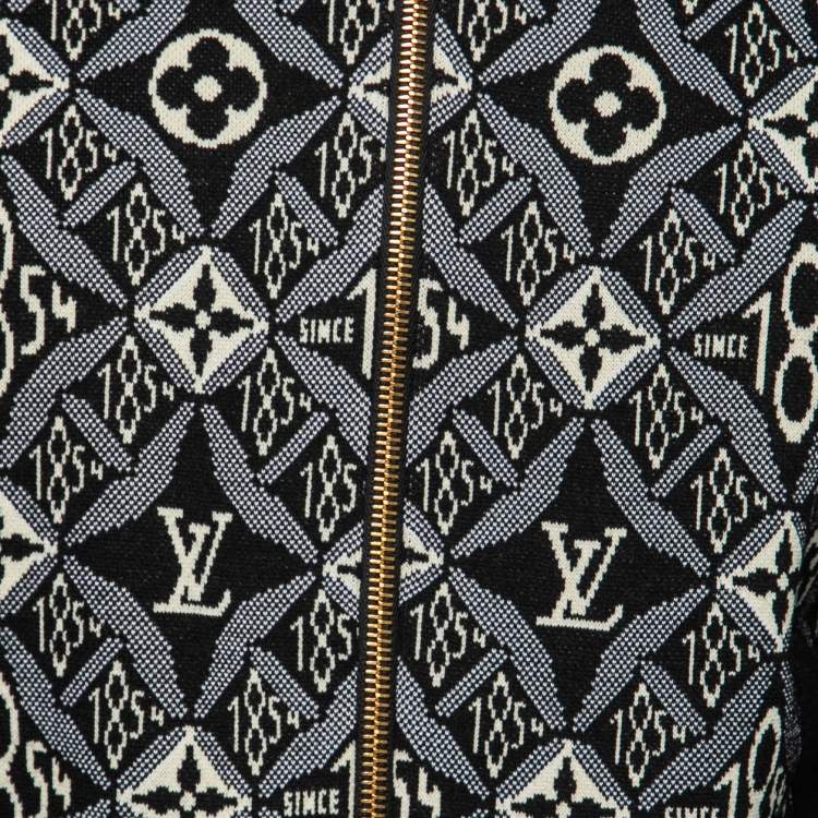Pre Owned Louis Vuitton Black Since 1854 Monogram Knit Bomber Jacket XS    