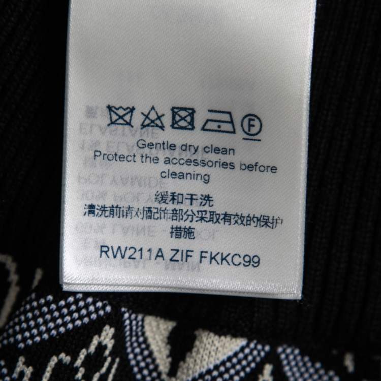 Pre Owned Louis Vuitton Black Since 1854 Monogram Knit Bomber Jacket XS    