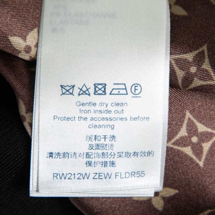 Pre Owned Louis Vuitton Brown Monogram Silk Sweater Dress XS