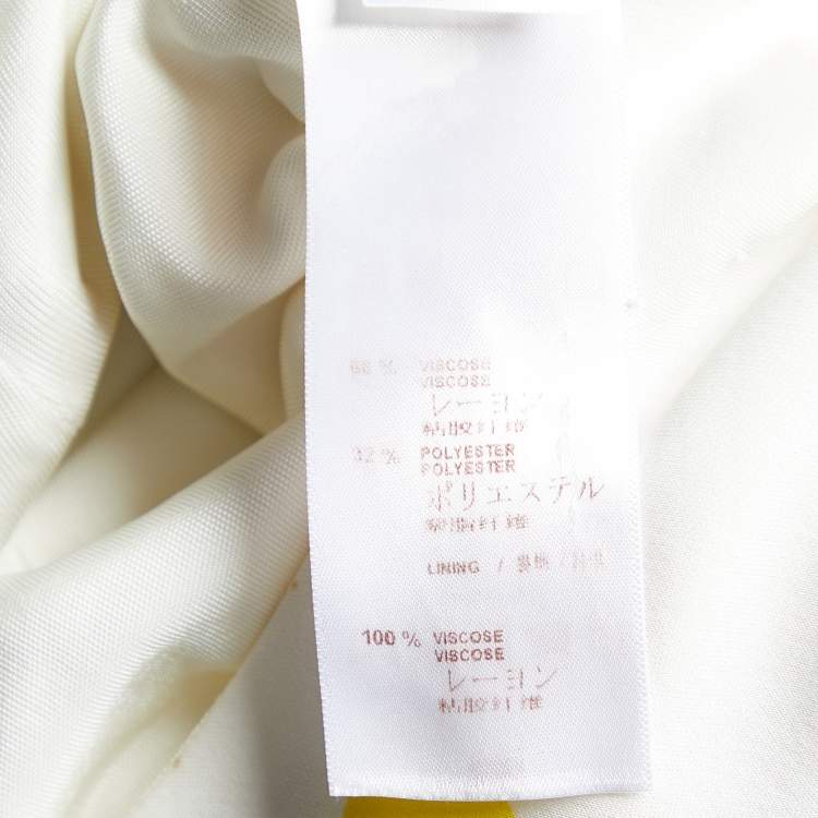 Pre Owned Louis Vuitton White Graphic Printed Jersey Long Sleeve Top M