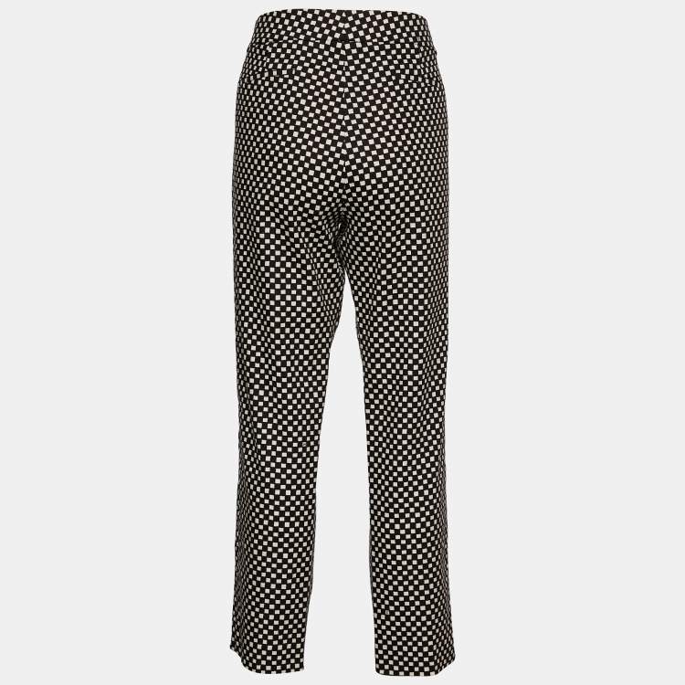 Pre Owned Louis Vuitton Brown & Beige Cotton Canvas Straight Leg Pants L