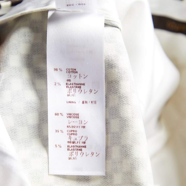 Pre Owned Louis Vuitton Brown & Beige Cotton Canvas Straight Leg Pants L