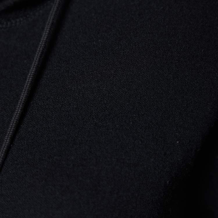 Pre Owned Louis Vuitton Black Cashmere Blend Love Detail Zip Front Hoodie S