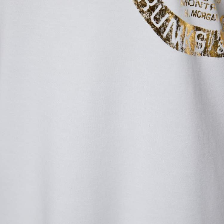 مملوكة مسبقًا Louis Vuitton White Cotton Knit LV Stamp T-shirt XL