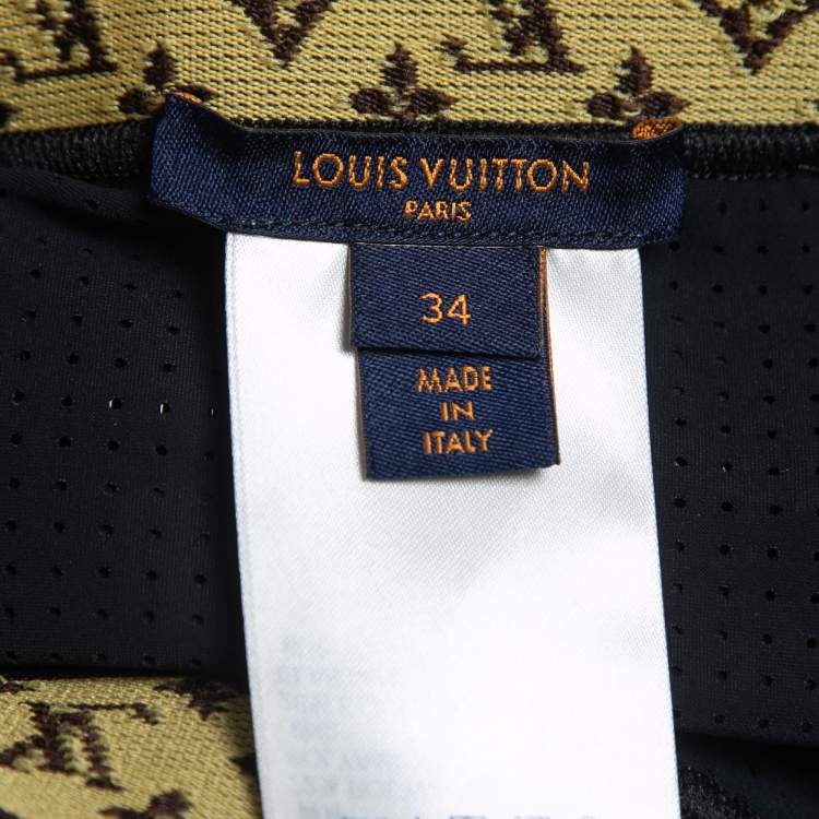 Pre Owned Louis Vuitton Black Neoprene Monogram Elastic Waist Leggings S