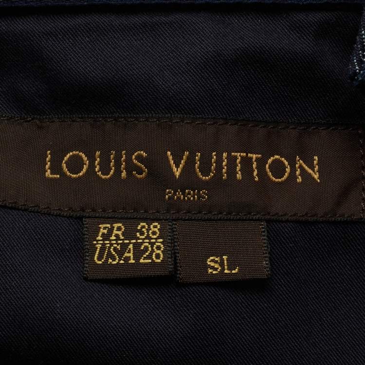 Pre Owned Louis Vuitton Dark Blue Denim Straight Leg Jeans M Waist 33"