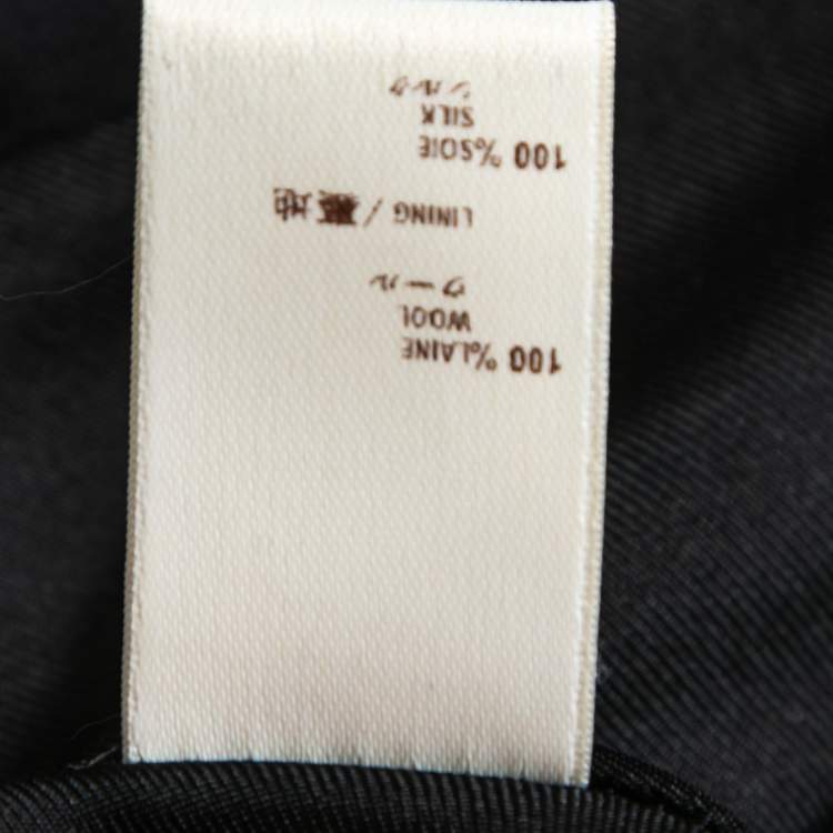 Pre Owned Louis Vuitton Black Wool Crepe Gathered Neck Top S
