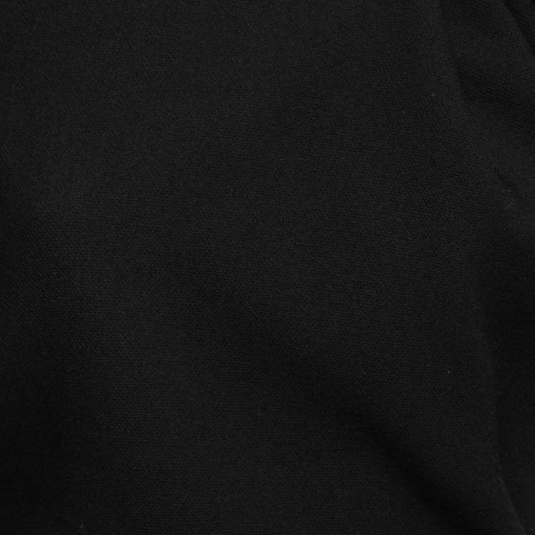 Pre Owned Louis Vuitton Black Wool Crepe Gathered Neck Top S