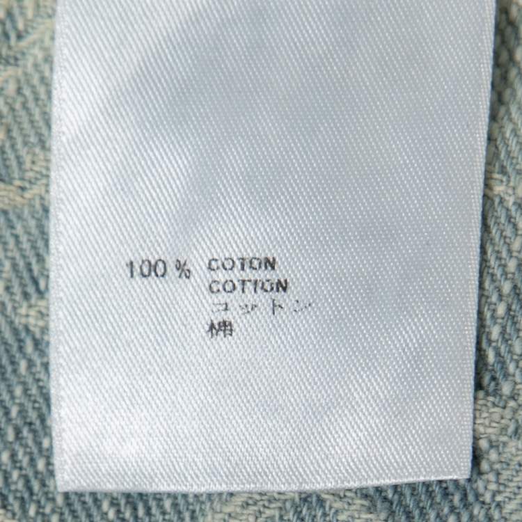 Pre Owned Louis Vuitton Blue Monogram Ombre Effect Jacquard Denim Mini Skirt M