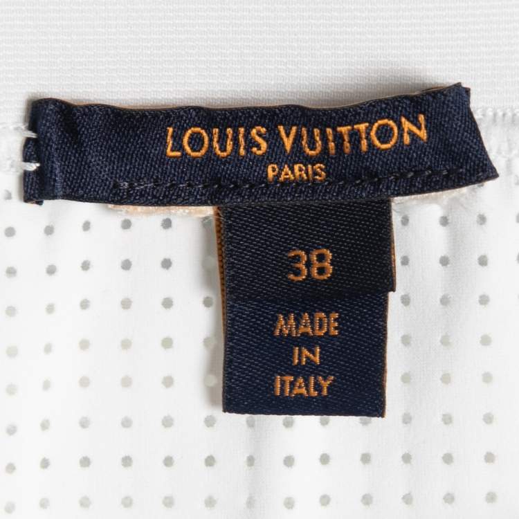 Pre Owned Louis Vuitton Blue Lagoon Monogram Knit Leggings M