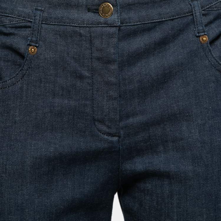Pre Owned Louis Vuitton Dark Blue Denim Skinny Jeans L Waist 31"