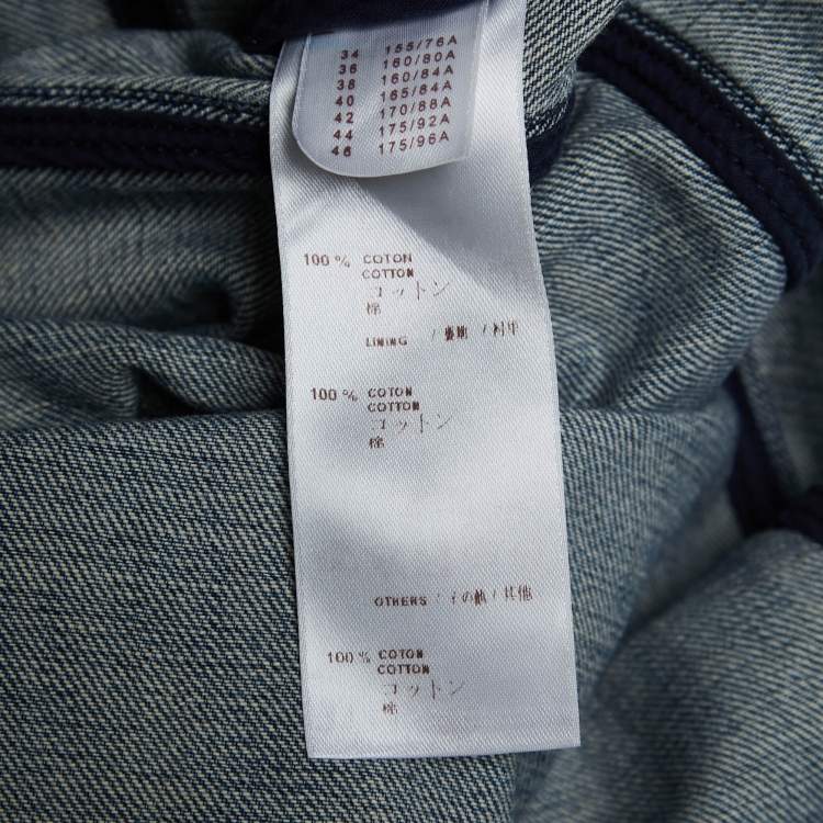 Pre Owned Louis Vuitton Blue Monogram Denim Zip-Up Dress S