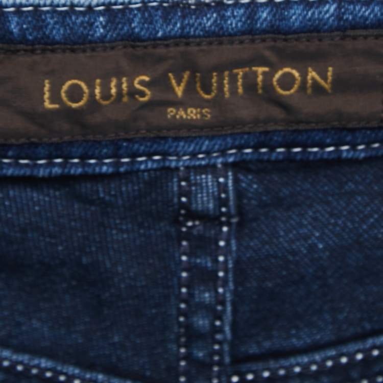 مملوكة مسبقًا Louis Vuitton Dark Blue Denim Skinny Jeans M Waist 30"