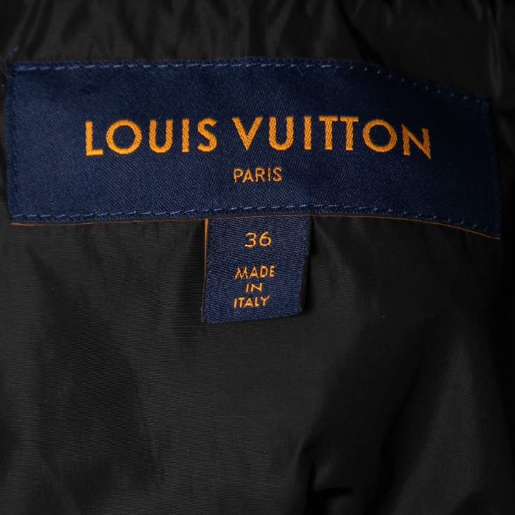 Pre Owned Louis Vuitton Black/Blue Mahina Monogram Synthetic Parka Jacket S