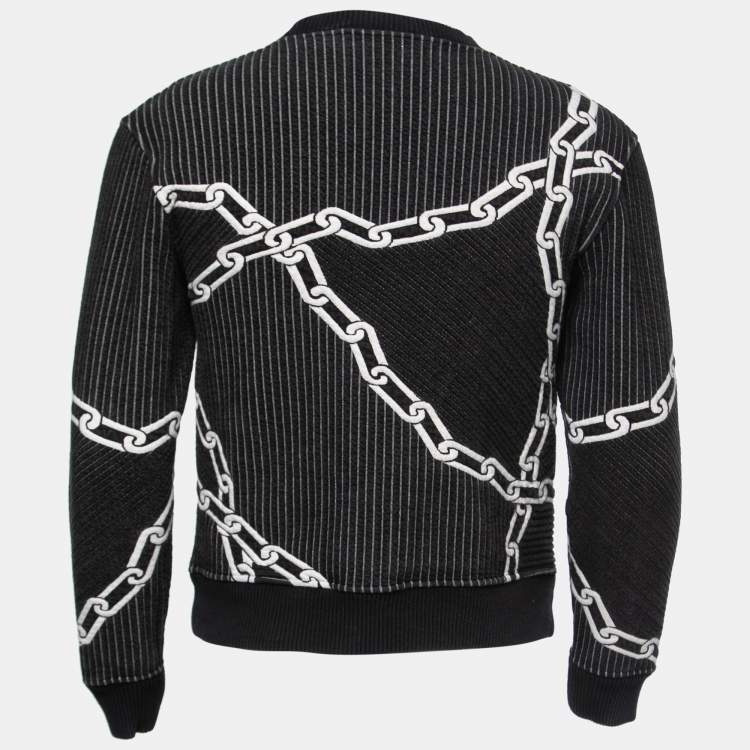 Louis Vuitton Black Cotton Quilted 3D Chain Effect Sweatshirt XS Louis  Vuitton