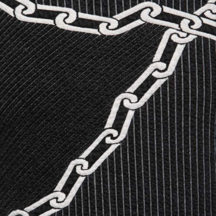 Pre Owned Louis Vuitton Black Cotton Quilted 3D Chain Effect Sweatshirt XS