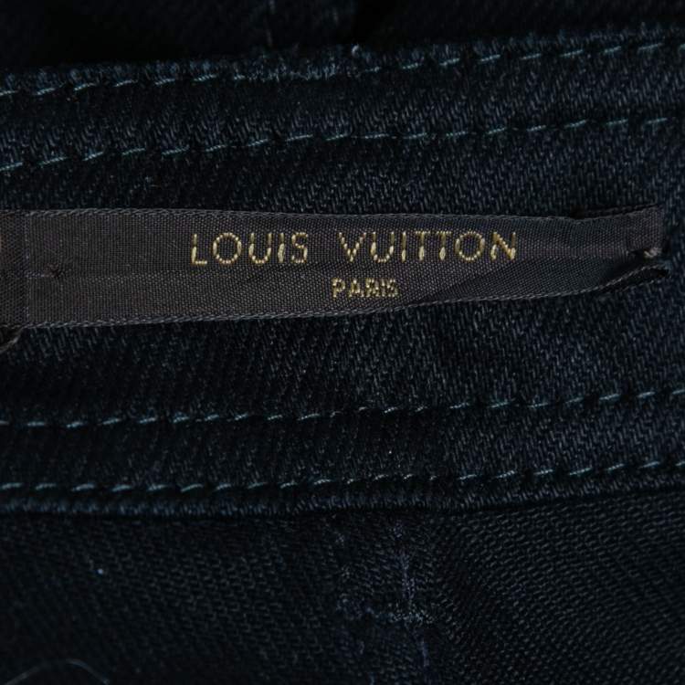 Pre Owned Louis Vuitton Black Stretch Denim Jeans M Waist 30"
