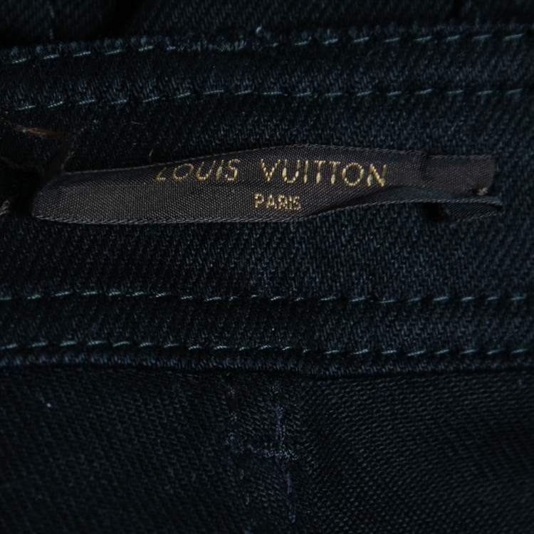 Pre Owned Louis Vuitton Black Stretch Denim Jeans M Waist 30"