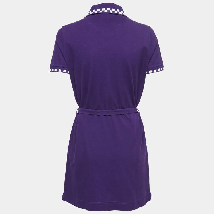 Louis Vuitton Purple Cotton Polo T shirt Dress M Louis Vuitton