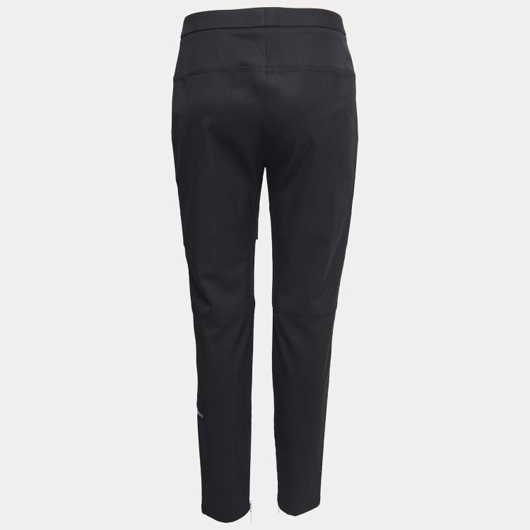 Pre Owned Louis Vuitton Black Crepe Wool Zip Detail Trousers M