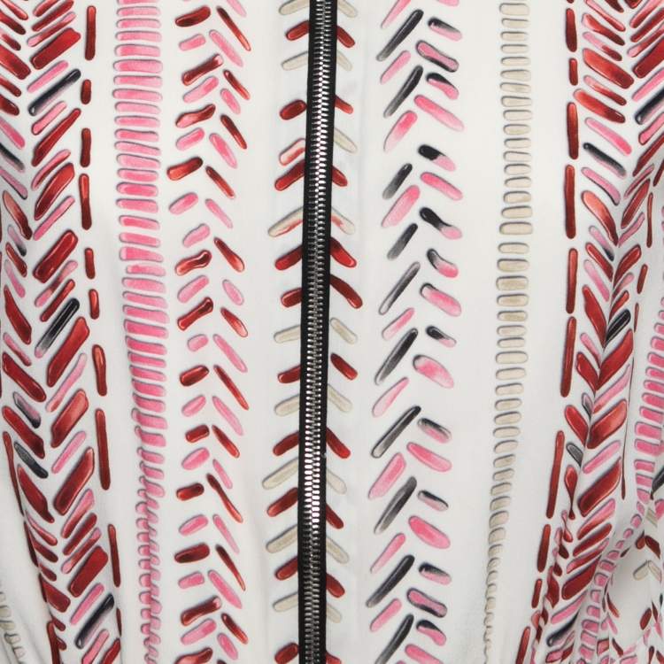 Pre Owned Louis Vuitton White Printed Silk Sleeveless Midi Dress L