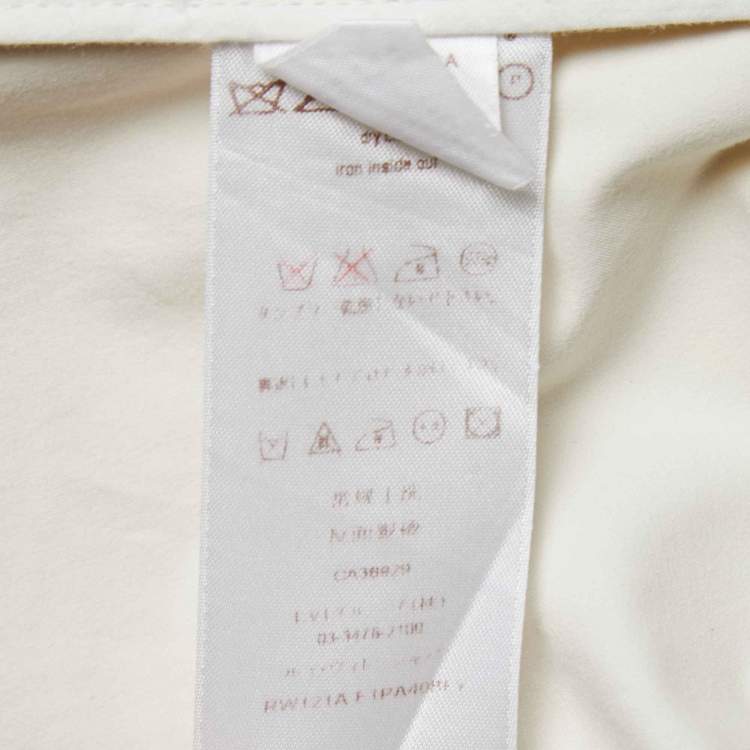 Pre Owned Louis Vuitton Off White Cotton Straight Fit Pants L