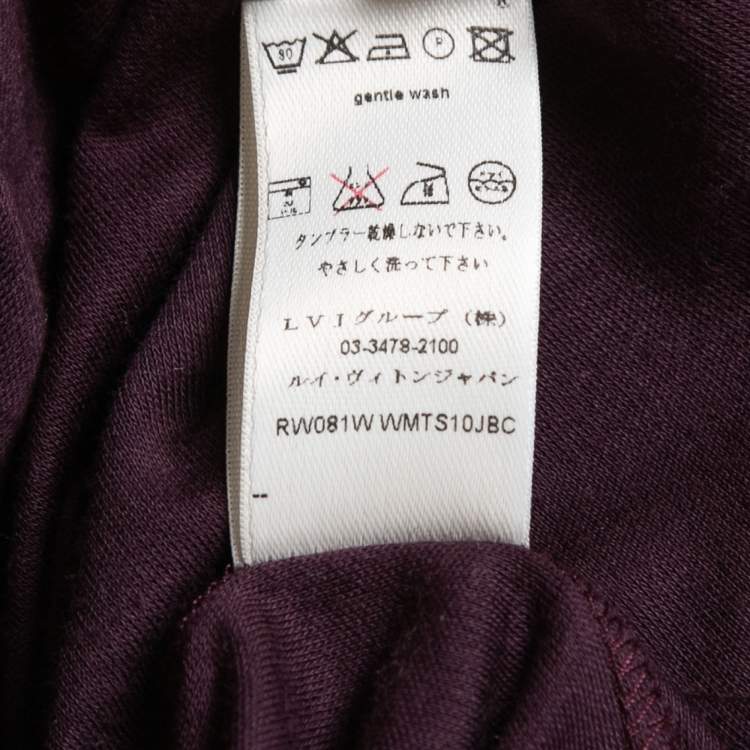 مملوكة مسبقًا Louis Vuitton Purple Cotton Neck Charm Detail Tank Top L