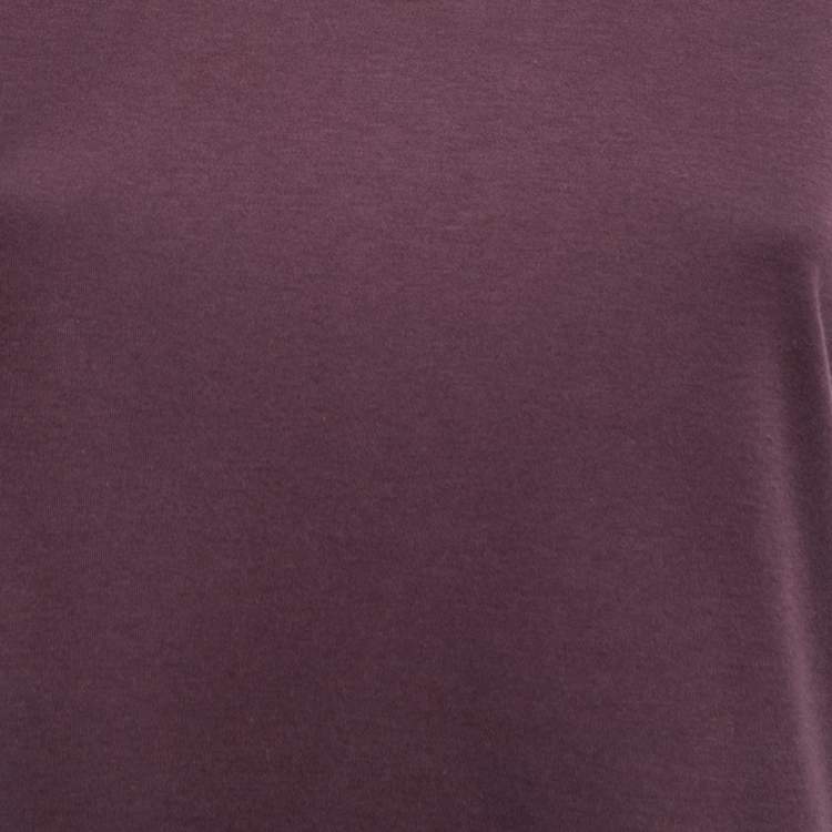 مملوكة مسبقًا Louis Vuitton Purple Cotton Neck Charm Detail Tank Top L