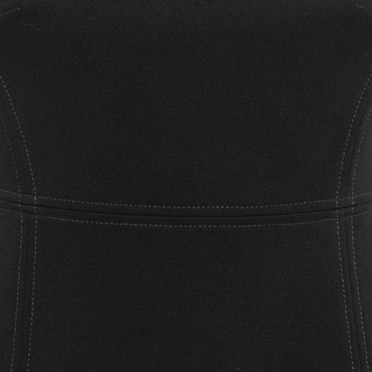 Pre Owned Louis Vuitton Black Crepe Cape Sleeve Short Dress S