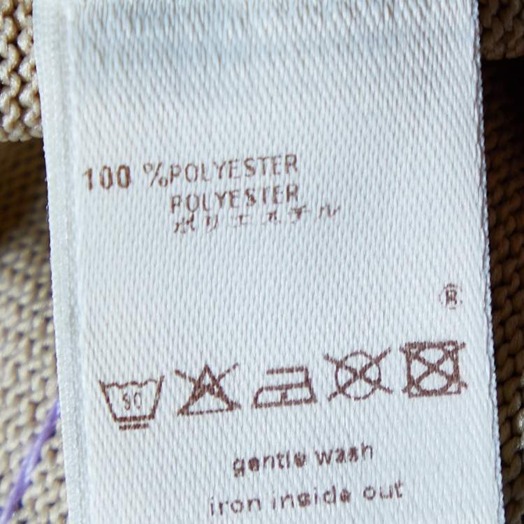 Pre Owned Louis Vuitton Beige Knit Striped Sequined Mini Skirt L