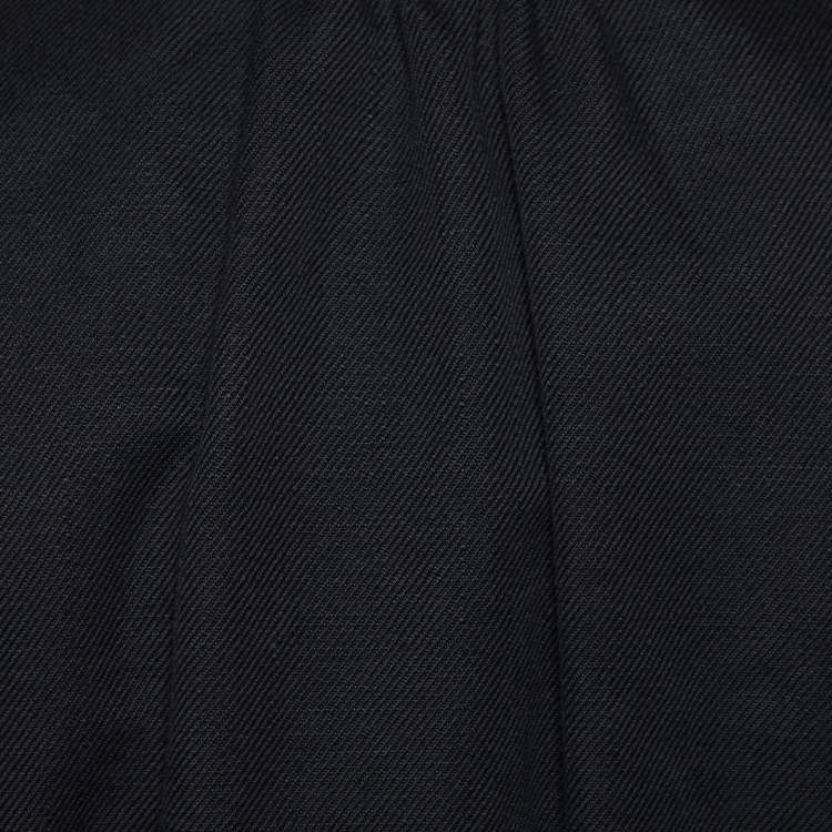 Pre Owned Louis Vuitton Black Denim Ruffled Crop Jacket M