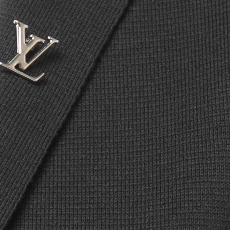 Pre Owned Louis Vuitton Black Cotton Knit Single Breasted Blazer S