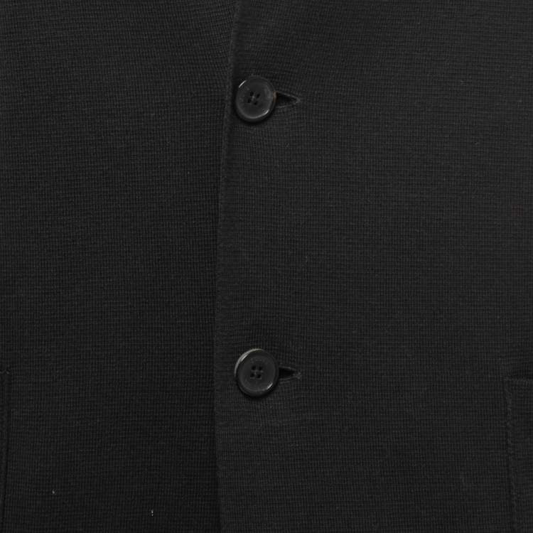 Pre Owned Louis Vuitton Black Cotton Knit Single Breasted Blazer S